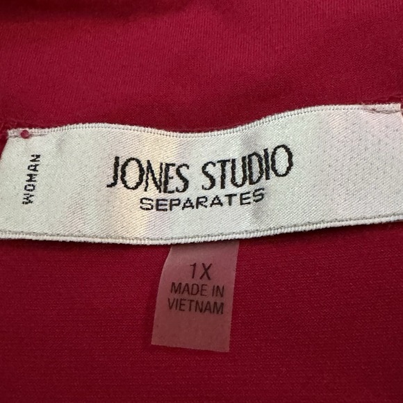 Jones Studio 1X Shirt Tank Top Fuchsia Pink Solid Sleeveless Scoop Neck Stretch - Picture 5 of 7